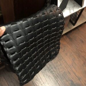 Black Woven Leather Bag